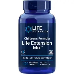 Fórmula para Crianças, Life Extension Mix™, 120 Comprimidos Mastigáveis Sabor Frutos Silvestres, Life Extension