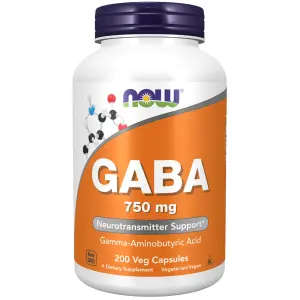 GABA, 750 mg, 200 Cápsulas Vegetais, Now Foods