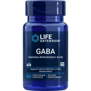 GABA (Ácido gama-aminobutírico), 60 Cápsulas Vegetarianas, Life Extension