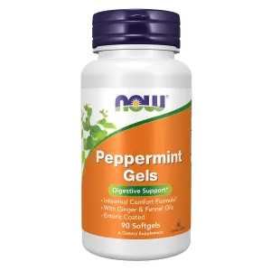 Géis de Hortelã-Pimenta com Óleos de Gengibre e Erva-doce, 90 Cápsulas Softgel, Now Foods