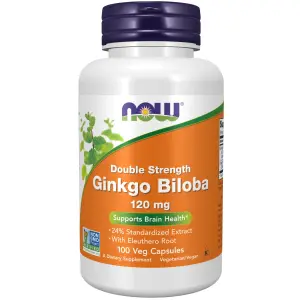 Ginkgo Biloba com Raiz de Eleutero, 100 Cápsulas Vegetais, Now Foods