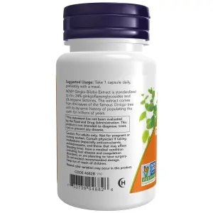 Ginkgo biloba com Raiz de Eleutero, 120 mg, 50 Cápsulas Vegetais, Now Foods