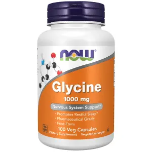 Glicina, 1.000 mg, 100 Cápsulas Vegetais, Now Foods