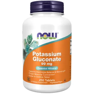 Gluconato de Potássio, 99 mg, 250 Comprimidos, Now Foods