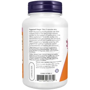 Glucosamine e Condroitina com MSM, 90 Cápsulas, Now Foods