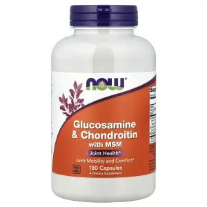 Glucosamine e Condroitina com MSM, 180 Cápsulas, Now Foods