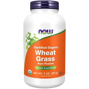 Grama de Trigo Orgânica Certificada, Pó Puro, 255 g (9 oz), Now Foods