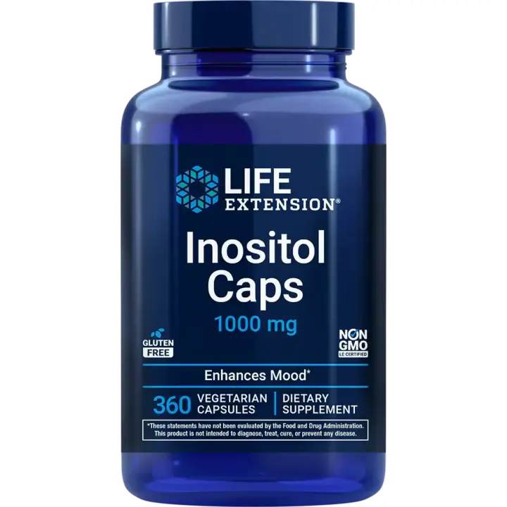 Cápsulas de Inositol, 1.000 mg, 360 Cápsulas Vegetarianas, Life Extension