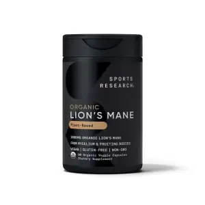 Juba de Leão Orgânica, 1.800 mg, 90 Cápsulas Vegetais Orgânicas, Sports Research