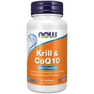 Krill e CoQ10, 60 Cápsulas Softgel, Now Foods