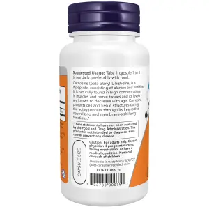 L-Carnosina, 500 mg, 100 Cápsulas Vegetais, Now Foods