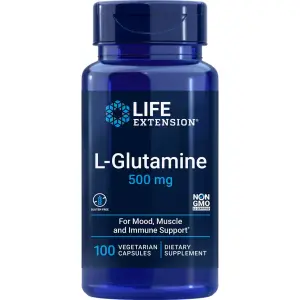 L-Glutamina, 500 mg, 100 Cápsulas Vegetarianas, Life Extension
