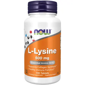 L-Lisina, 500 mg, 100 Comprimidos, Now Foods