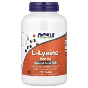 L-Lisina, 500 mg, 250 Comprimidos, Now Foods