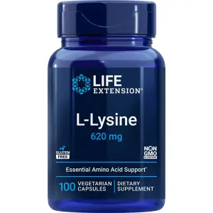 L-lisina, 620 mg, 100 Cápsulas Vegetarianas, Life Extension