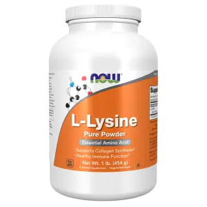 L-Lisina em Pó Puro, 1 lb (454 g), Now Foods