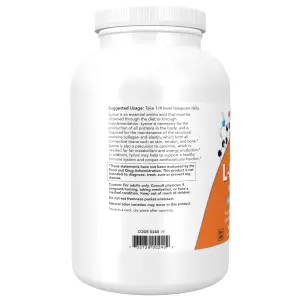 L-Lisina em Pó Puro, 1 lb (454 g), Now Foods