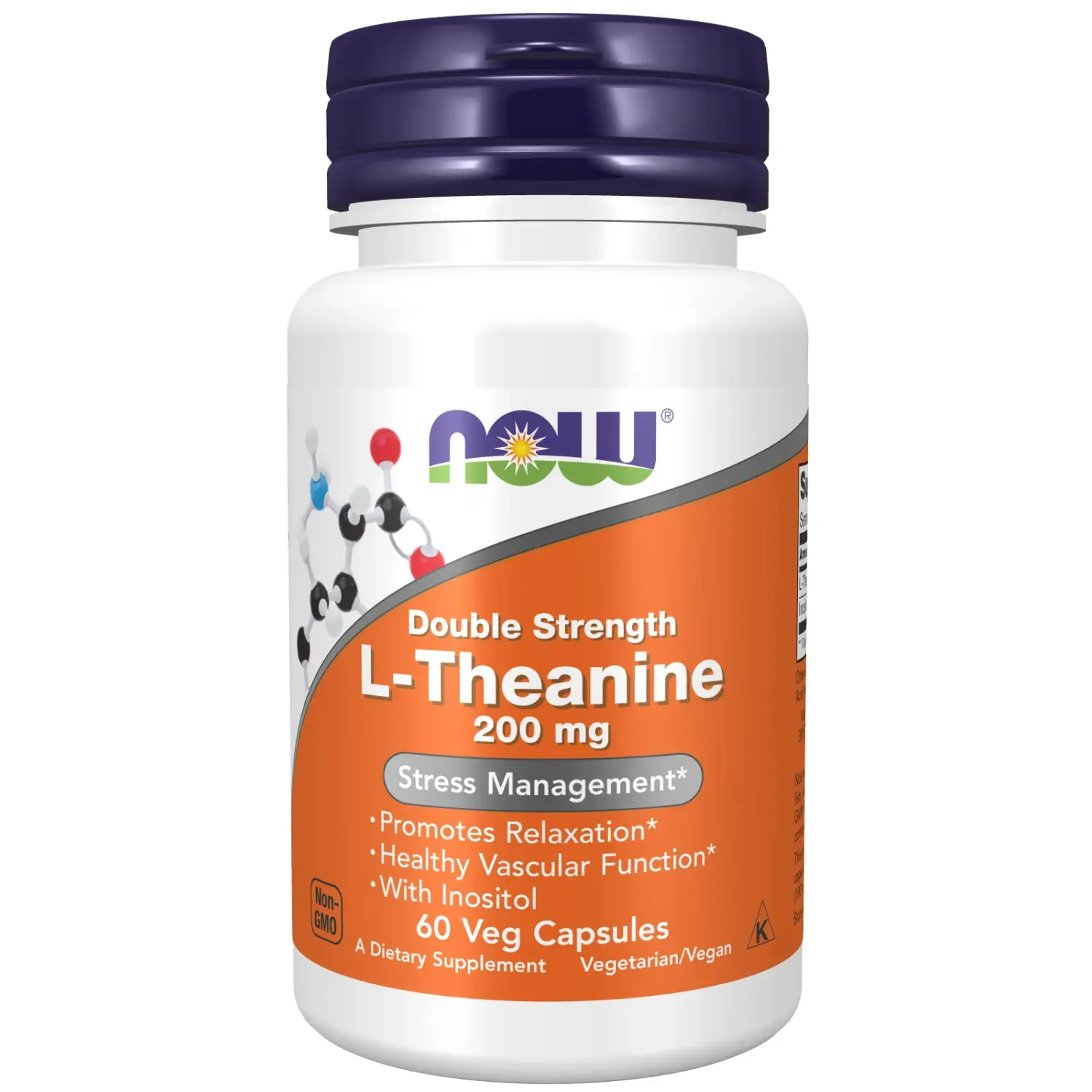 L-teanina, 60 Cápsulas Vegetais, Now Foods