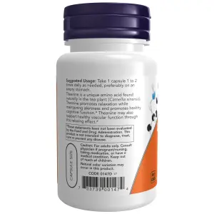 L-Theanine com Inositol, 200 mg, Força Dupla, 120 Cápsulas Vegetais, Now Foods