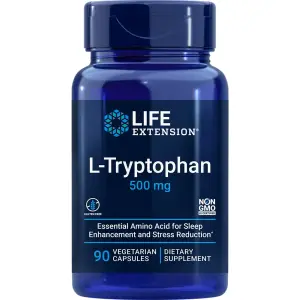 L-Triptofano, 500 mg, 90 Cápsulas Vegetarianas, Life Extension
