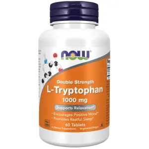 L-Triptofano, Força Dupla, 1.000 mg, 60 Comprimidos, Now Foods