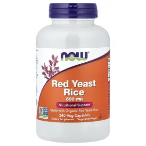 Levedura de Arroz Vermelho, 600 mg, 240 Cápsulas Vegetais, Now Foods