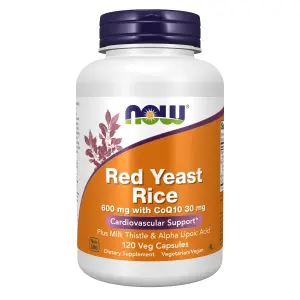 Levedura de Arroz Vermelho com CoQ10, 600 mg, 120 Cápsulas Vegetais, Now Foods