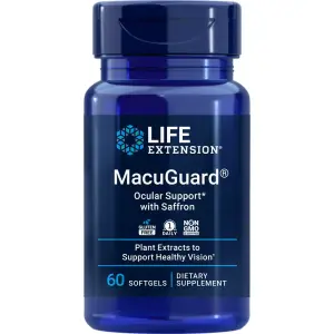 MacuGuard, Suporte Ocular com Açafrão, 60 Cápsulas Softgel, Life Extension