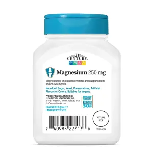 Magnésio, 250 mg, 250 Comprimidos, 21st Century