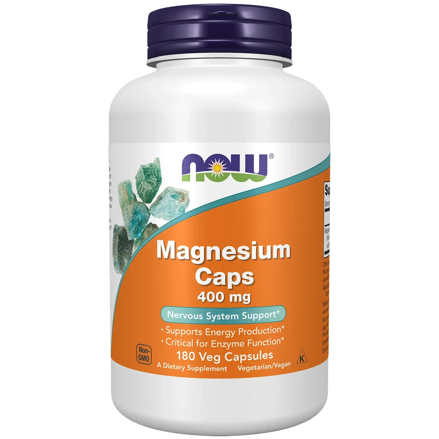 Cápsulas de Magnésio, 400 mg, 180 Cápsulas Vegetais, Now Foods