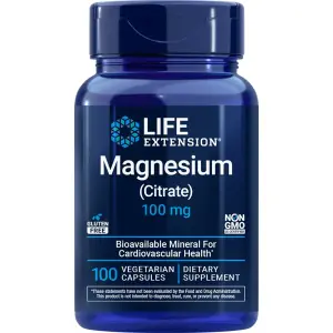 Magnésio (Citrato), 100 mg, 100 Cápsulas Vegetarianas, Life Extension