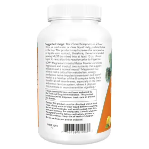 Magnésio Inositol Relaxante, Limonada, 454 g (16 oz), Now Foods