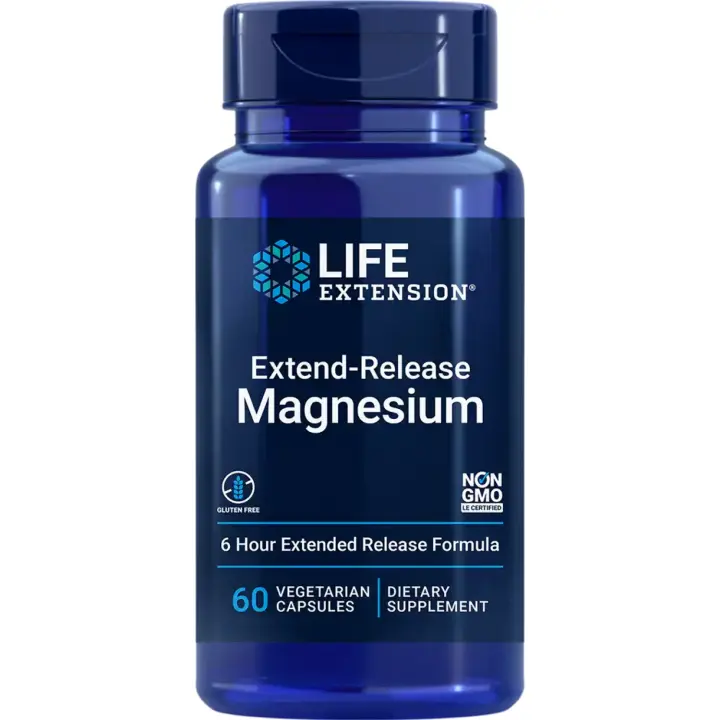 Magnésio, Liberação Prolongada, 250 mg, 60 Cápsulas Vegetarianas, Life Extension