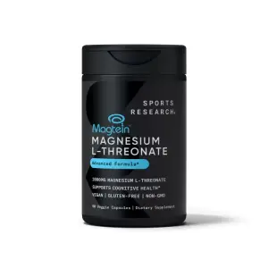 Magtein®, L-treonato de Magnésio, 2.000 mg, 90 Cápsulas Vegetais, Sports Research