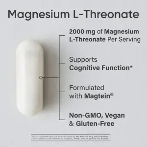 Magtein®, L-treonato de Magnésio, 2.000 mg, 90 Cápsulas Vegetais, Sports Research