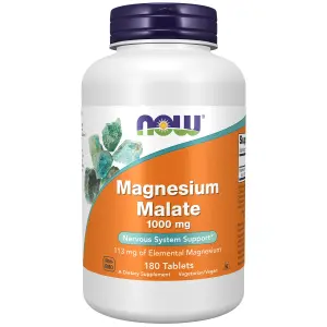 Malato de Magnésio, 1.000 mg, 180 Comprimidos, Now Foods