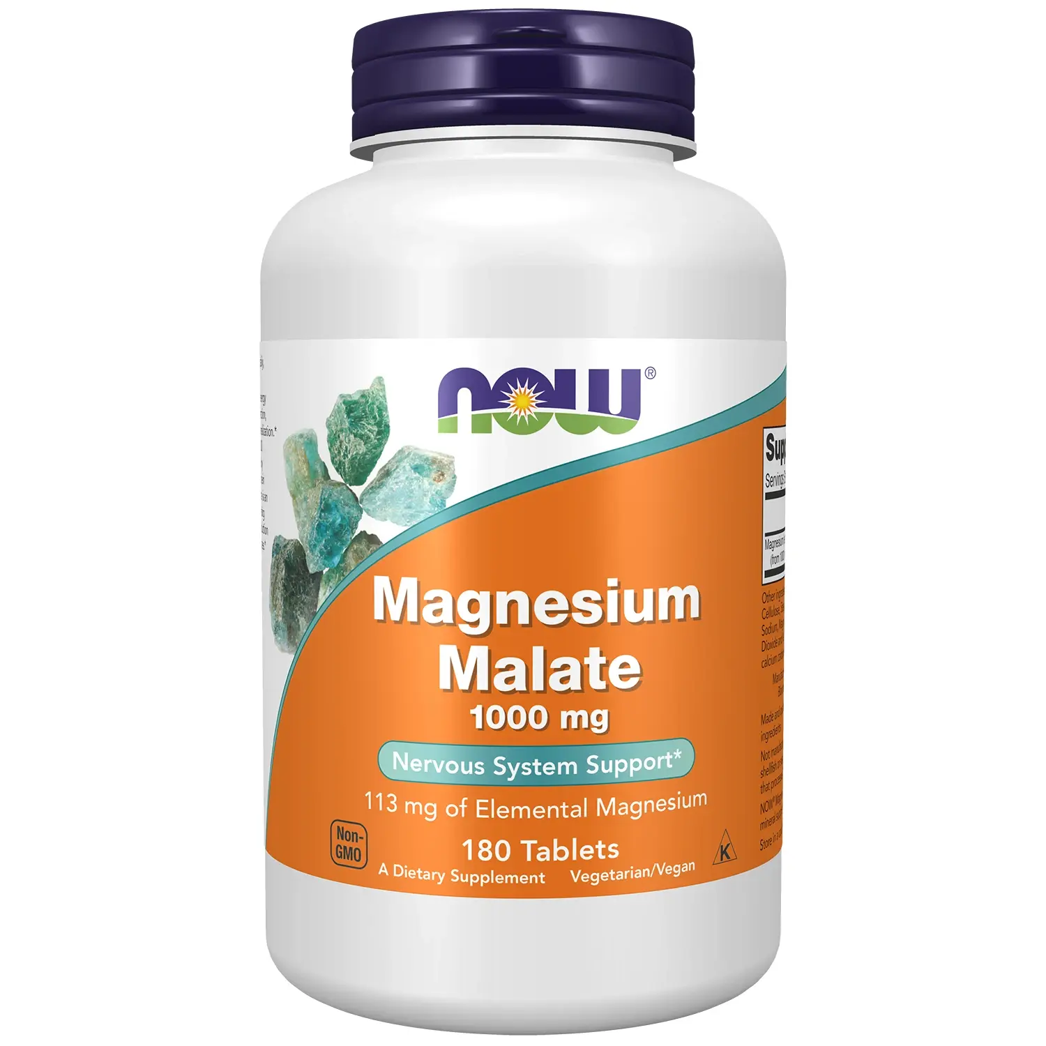 Malato de Magnésio, 1.000 mg, 180 Comprimidos, Now Foods