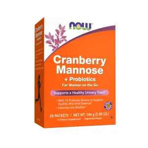 Manose de Cranberry + Probióticos, Para Mulheres em Movimento, 24 Pacotes, 6 g (0,21 oz) Cada, Now Foods