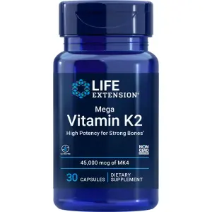 Mega Vitamina K2, 45.000 mcg, 30 Cápsulas, Life Extension