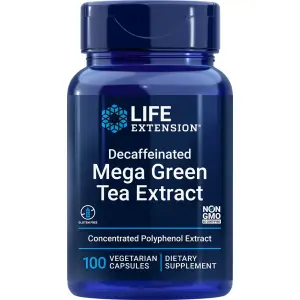 Megaextrato de Chá Verde, Descafeinado, 725 mg, 100 Cápsulas Vegetarianas, Life Extension