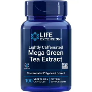 Megaextrato de Chá Verde, Levemente Cafeinado, 725 mg, 100 Cápsulas Vegetarianas, Life Extension