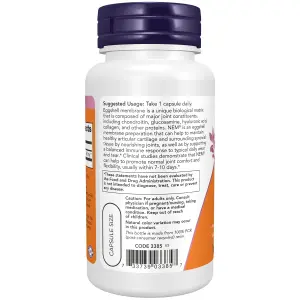 Membrana de Casca de Ovo NEM®, 500 mg, 60 Cápsulas, Now Foods