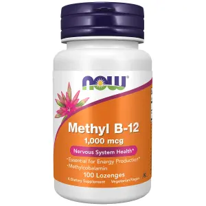 Metil B-12, 1.000 mcg, 100 Pastilhas, Now Foods