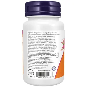 Metil B-12, 5.000 mcg, Metilcobalamina com Folato, 120 Pastilhas, Now Foods