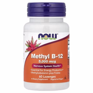 Metil B-12, 5.000 mcg, 60 Pastilhas, Now foods