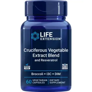 Mistura de Extrato de Vegetais Crucíferos com Resveratrol, 60 Cápsulas Vegetarianas, Life Extension