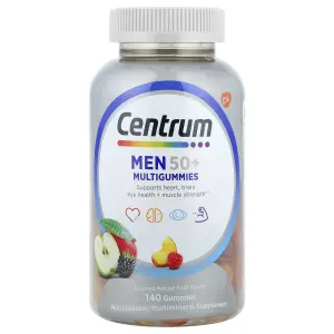 Multigomas para Homens com Mais de 50 Anos, Frutas Naturais Sortidas, 140 Gomas, Centrum