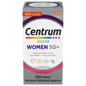 Multivitamínico Silver, Para Mulheres Acima de 50 Anos, 100 Comprimidos, Centrum
