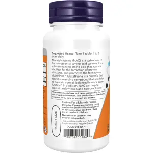NAC, 1.000 mg, 120 Comprimidos, Now Foods