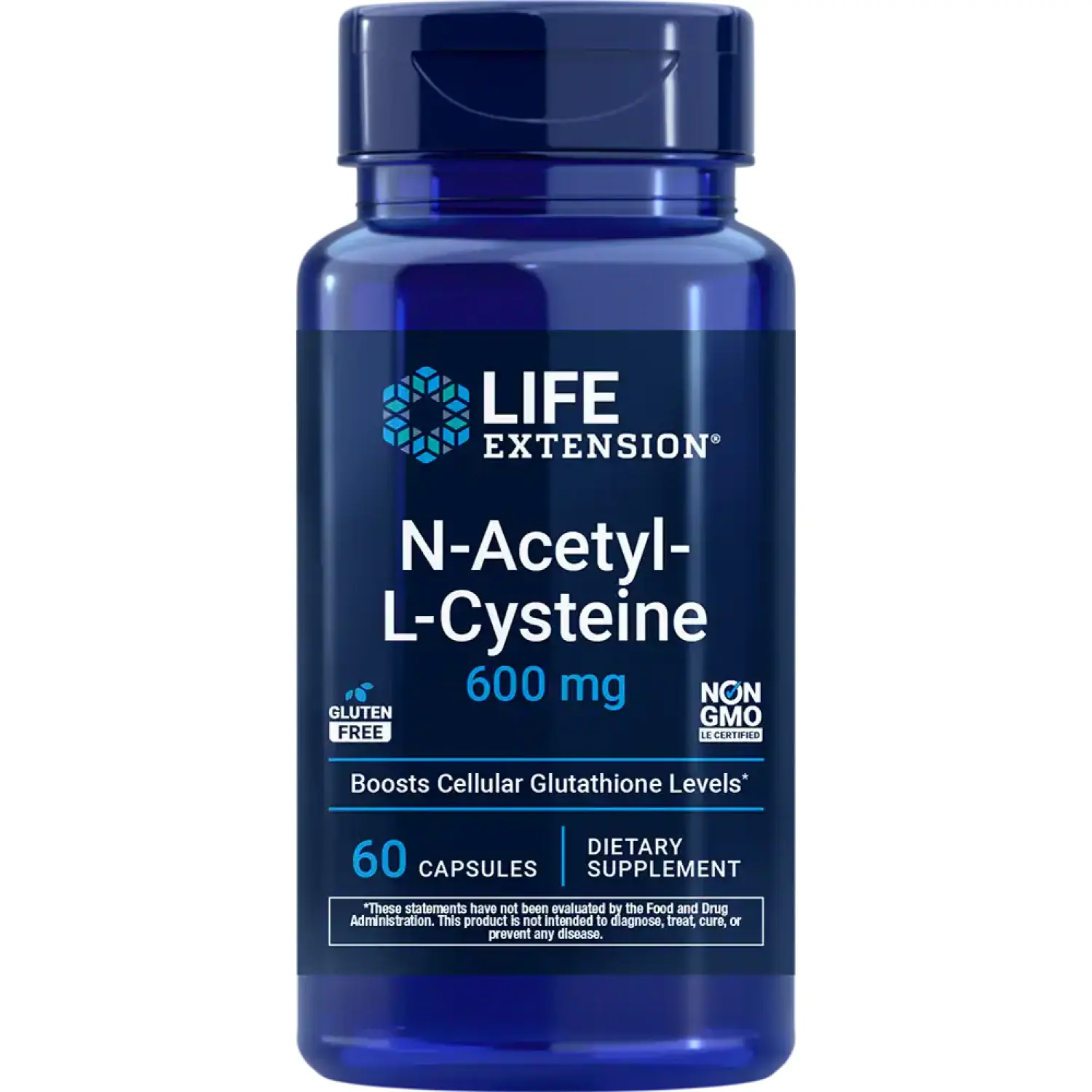 NAC, N-Acetil-L-Cisteína, 600 mg, 60 Cápsulas, Life Extension